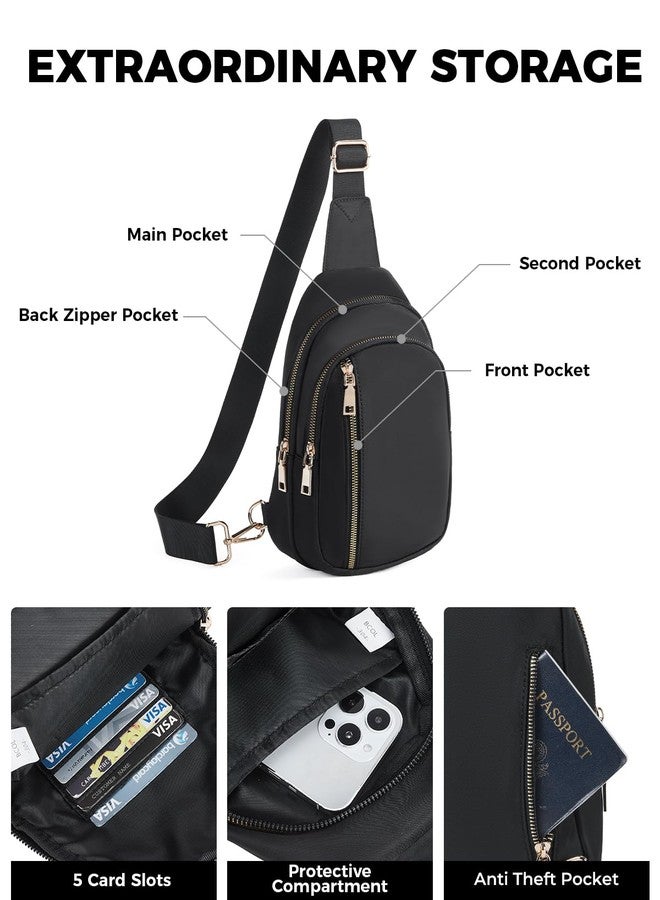 CHOLISS Large Sling Bag for Women and Men, Anti Theft Crossbody Bags with Extended Strap, Nylon Travel Crossbody Fanny Packs - Image 3